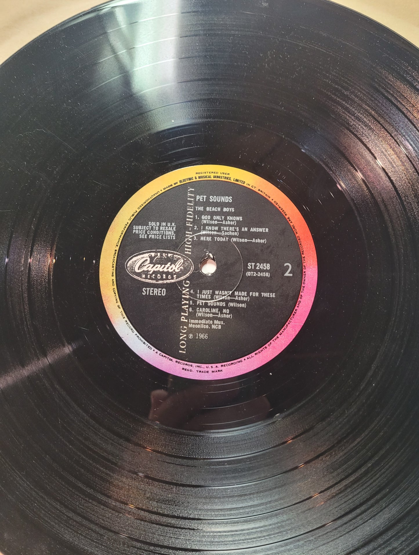 The Beach Boys Pet Sounds. Original 1966 U.K. Stereo pressing in VG+ / VG+ condition