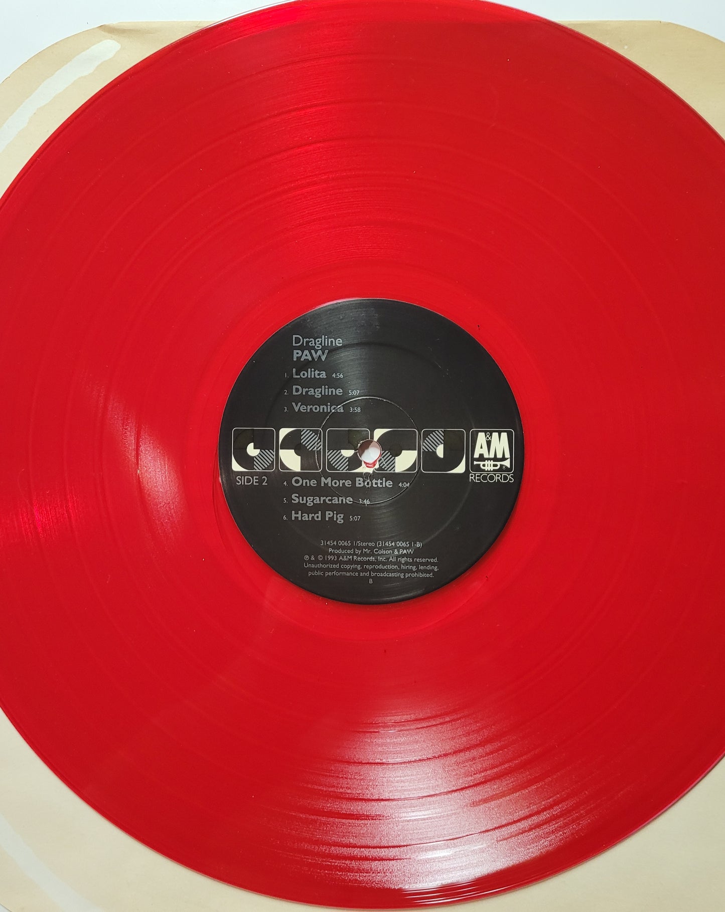 Paw: Dragline Original 1993 Red Vinyl Pressing