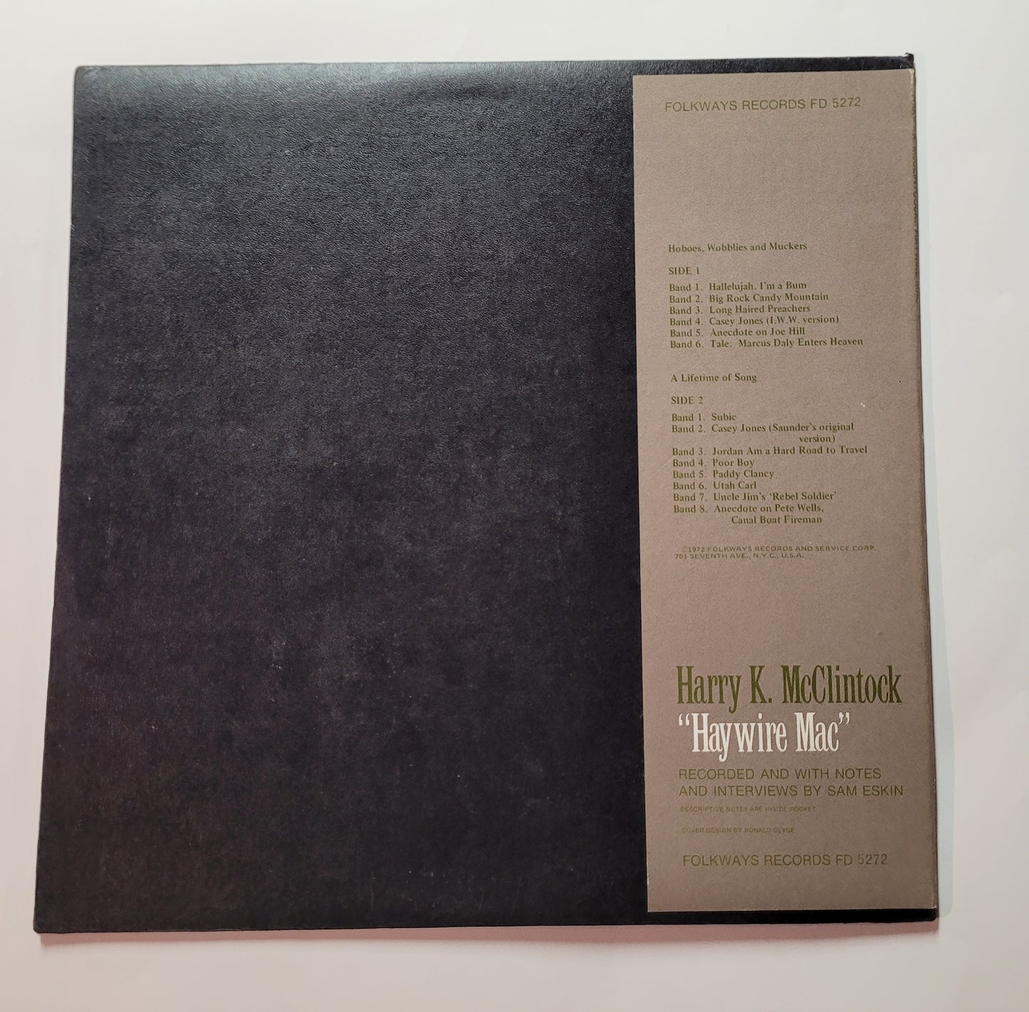 Harry K. McClintock - Haywire Mac (1972 Folkways Pressing) with Booklet