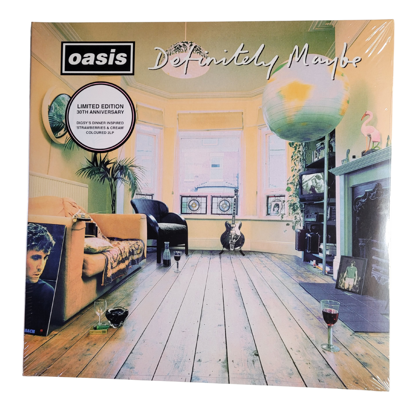 Oasis – Definitely Maybe (Sealed 30th Anniversary UK Import Colored Vinyl LP, "Strawberries & Cream")