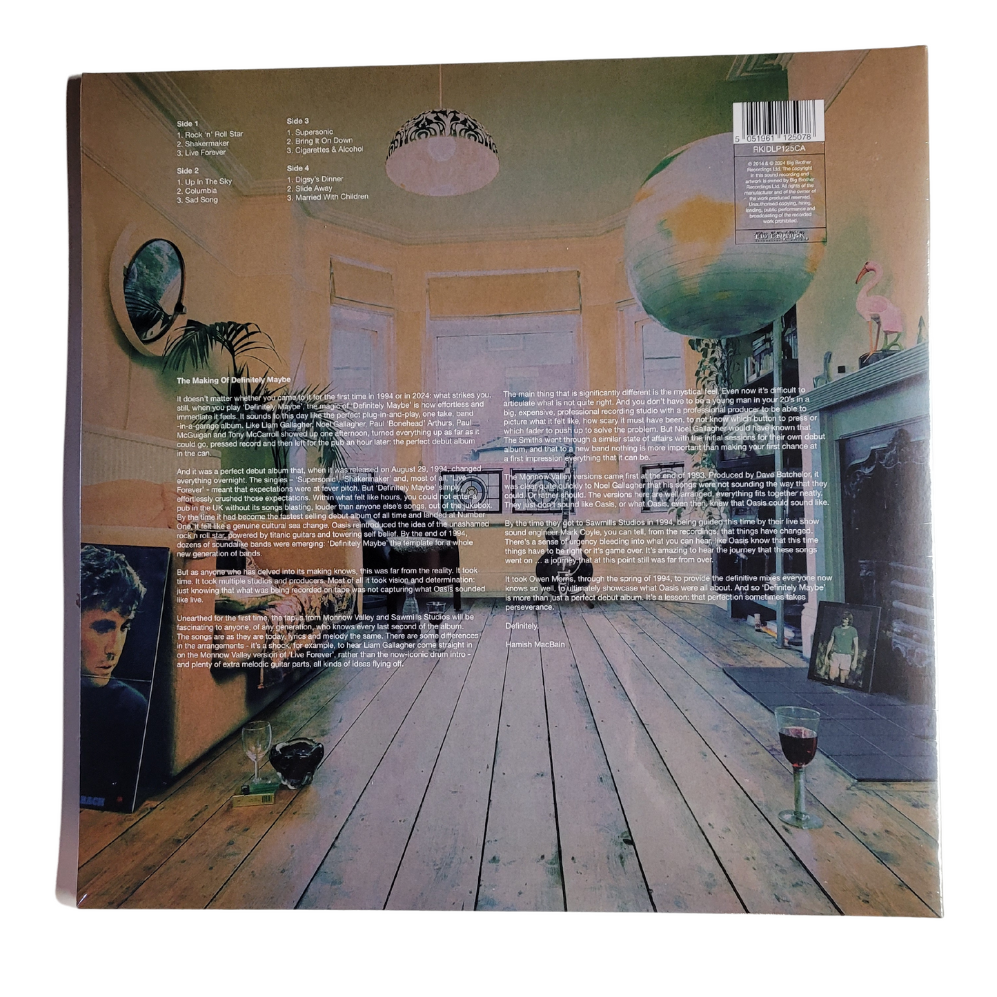 Oasis – Definitely Maybe (Sealed 30th Anniversary UK Import Colored Vinyl LP, "Strawberries & Cream")