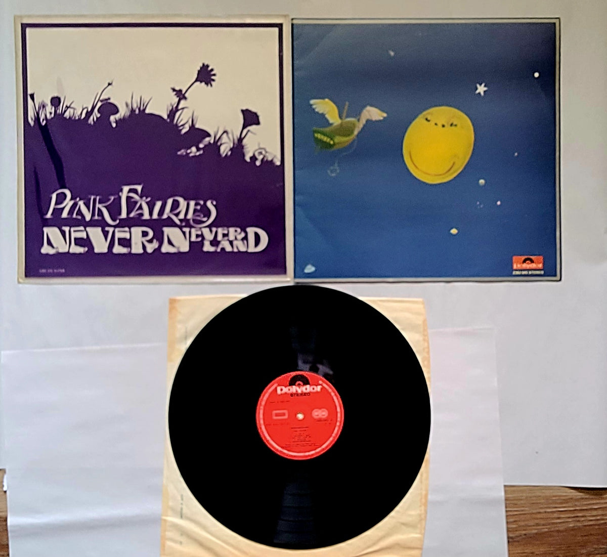 The Pink Fairies – Never Never Land LP – Original UK Pressing – Complete With Poster Sleeve & Printed Poly Sleeves