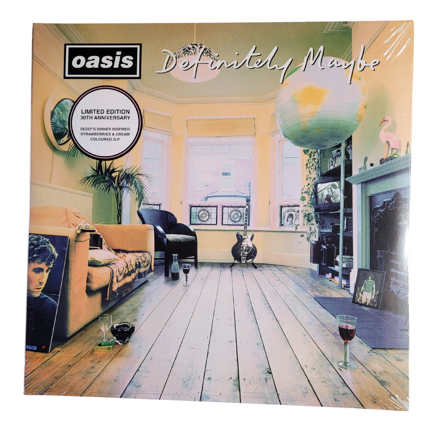 Oasis – Definitely Maybe (Sealed 30th Anniversary UK Import Colored Vinyl LP, "Strawberries &amp; Cream")