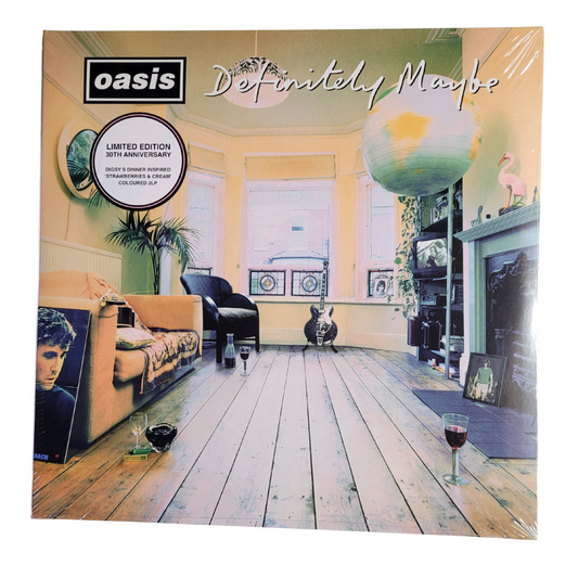 Oasis – Definitely Maybe (Sealed 30th Anniversary UK Import Colored Vinyl LP, "Strawberries &amp; Cream")