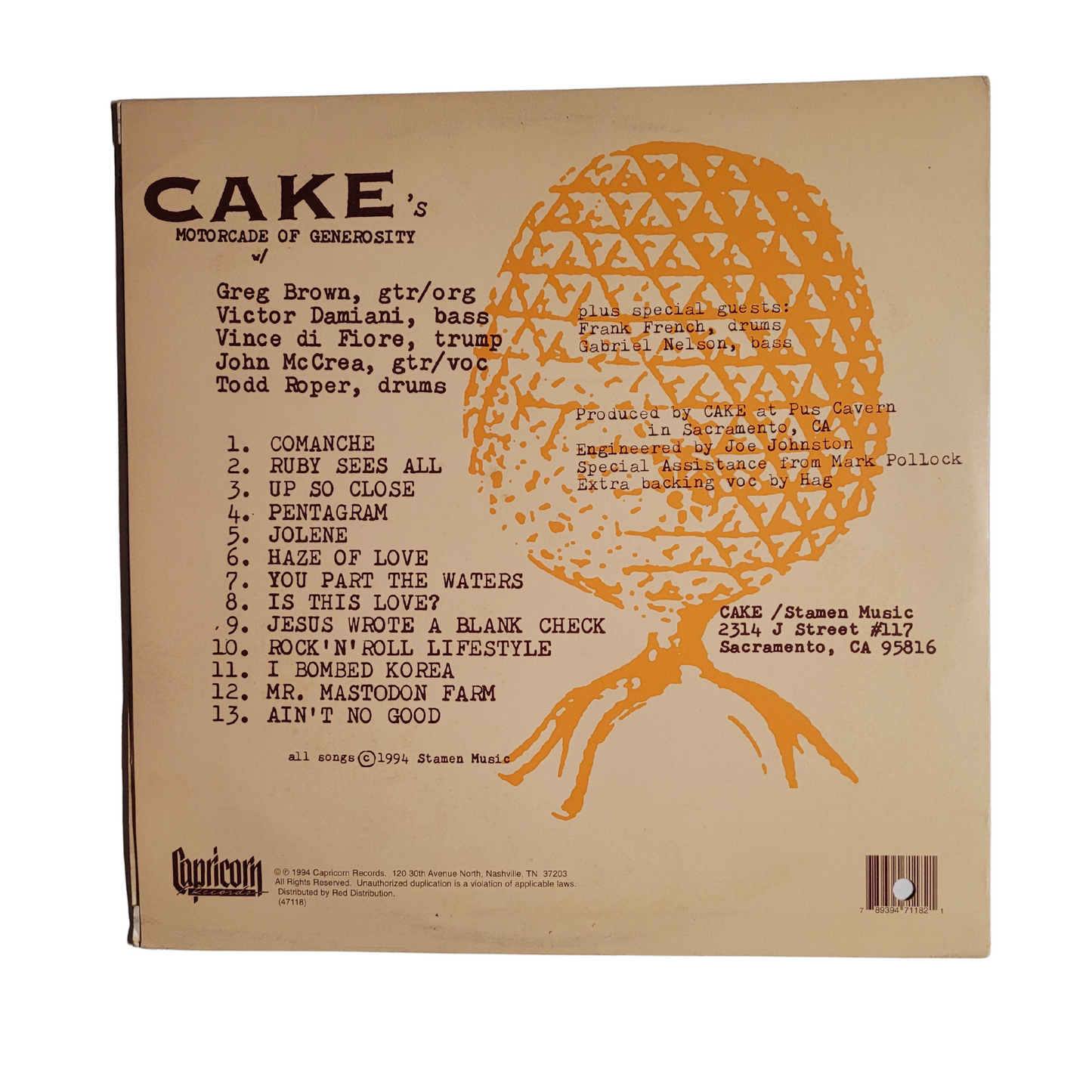 Cake – Motorcade of Generosity (LP with Silkscreen Poster)