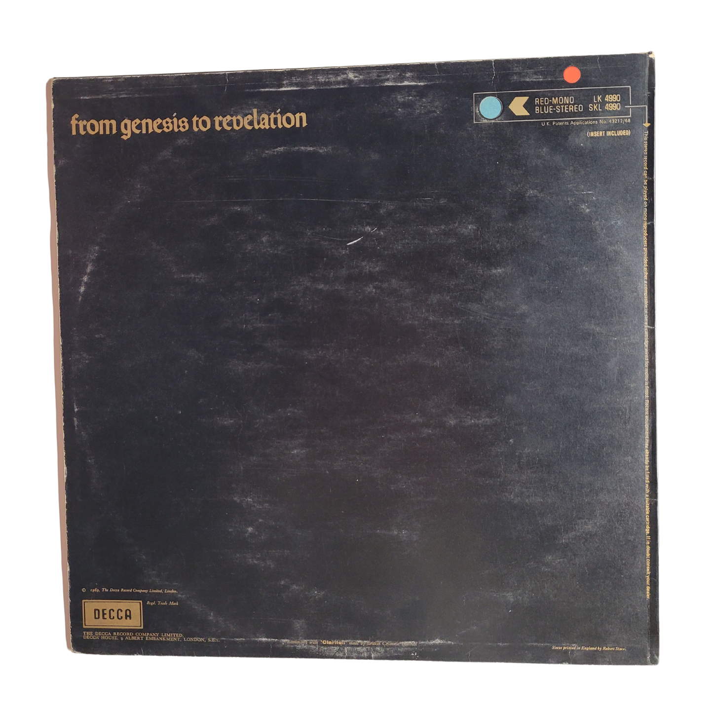 Genesis – From Genesis to Revelation (Original Stereo 1969 UK Pressing on "Unboxed" Decca label with Lyric Insert and Original Inner Sleeve)