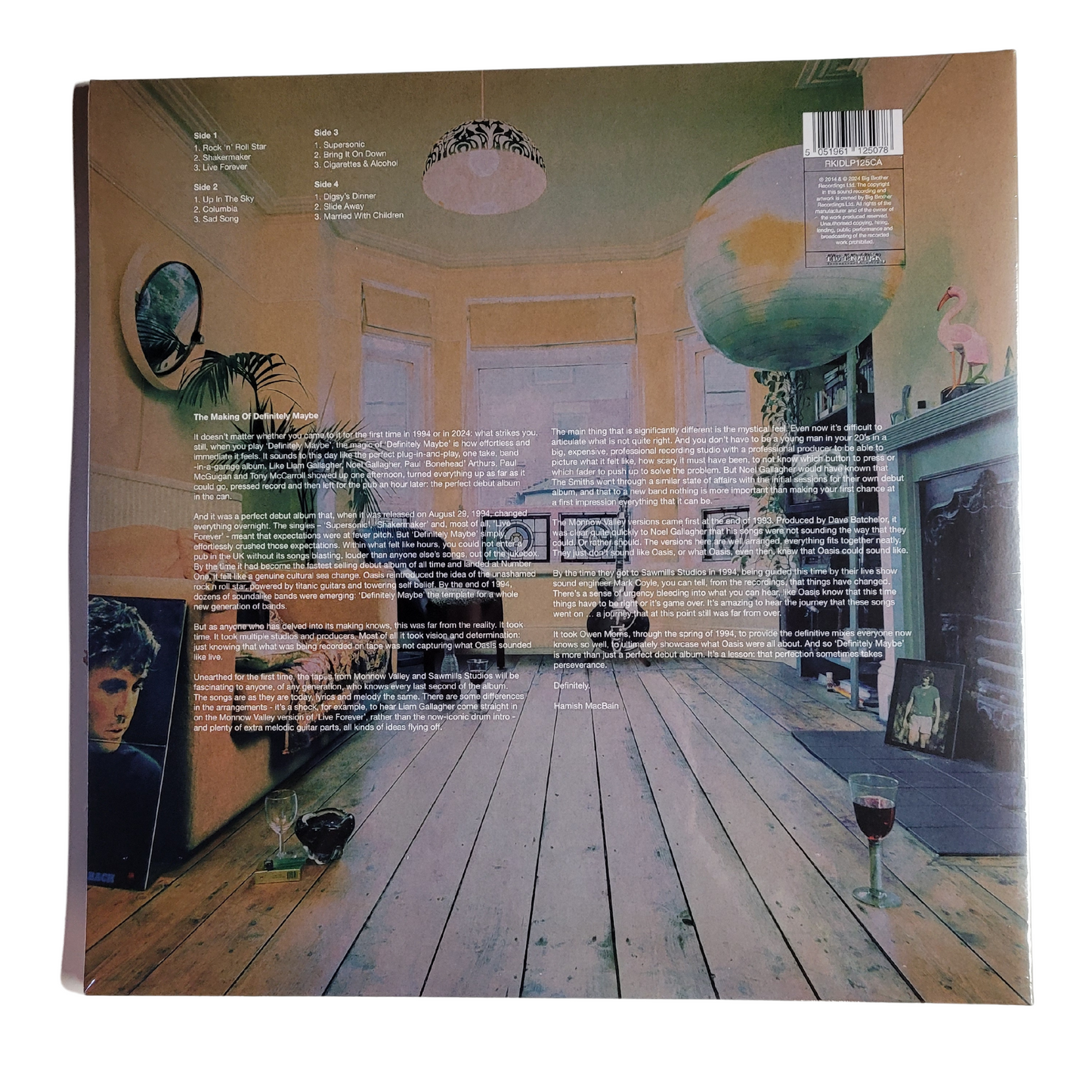 Oasis – Definitely Maybe (Sealed 30th Anniversary UK Import Colored Vinyl LP, "Strawberries &amp; Cream")